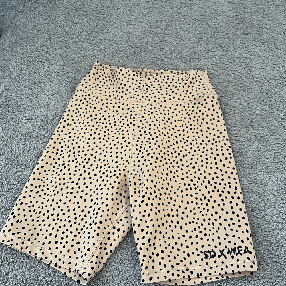 White Fox Boutique Tan and Black Patterned Shorts